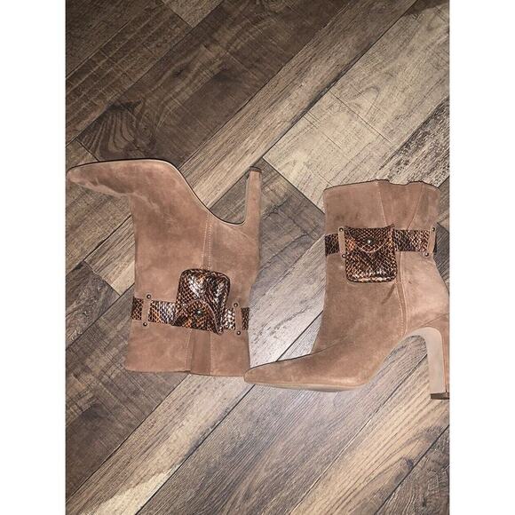 Jessica Simpson Shoes - Jessica Simpson Women's brynne bootie Brown leather High Block Heel Pocket Boots